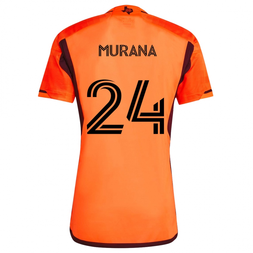 Gyermek Mujeeb Murana #24 Narancs Fekete Hazai Jersey 2024/25 Mez Póló Ing