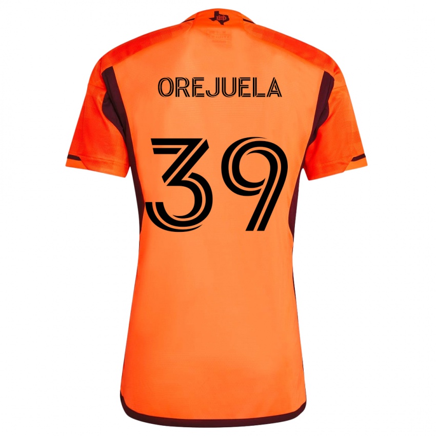 Gyermek Jesus Orejuela #39 Narancs Fekete Hazai Jersey 2024/25 Mez Póló Ing