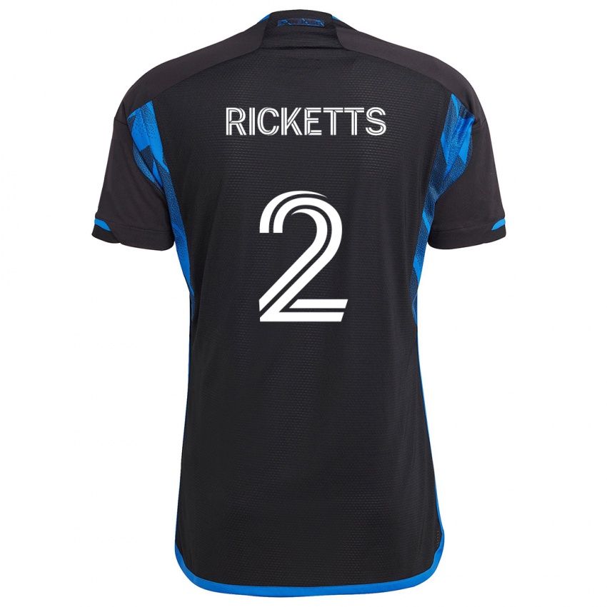 Gyermek Jamar Ricketts #2 Kék Fekete Hazai Jersey 2024/25 Mez Póló Ing