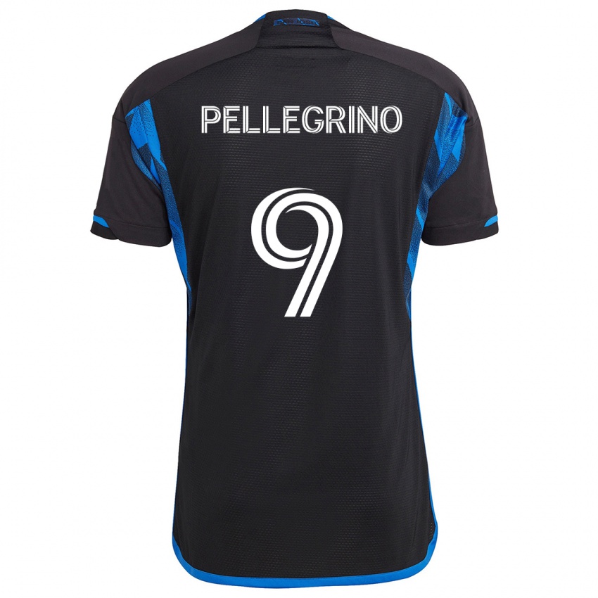 Gyermek Amahl Pellegrino #9 Kék Fekete Hazai Jersey 2024/25 Mez Póló Ing