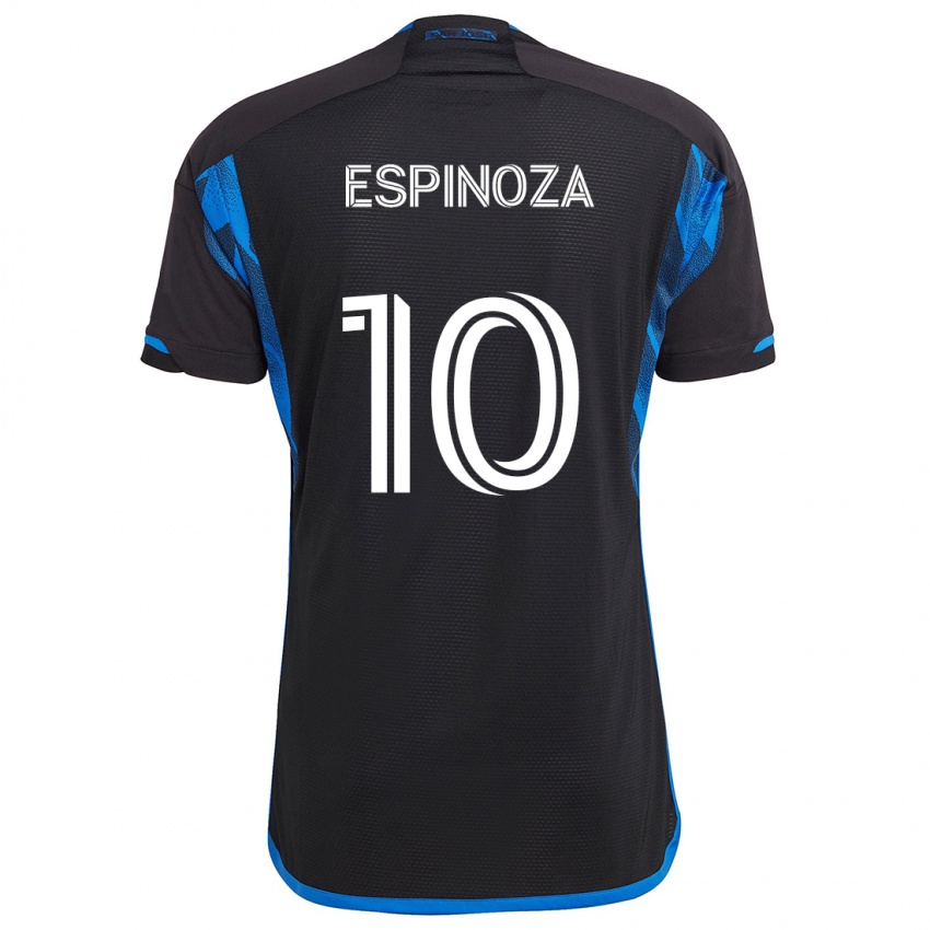 Gyermek Cristian Espinoza #10 Kék Fekete Hazai Jersey 2024/25 Mez Póló Ing