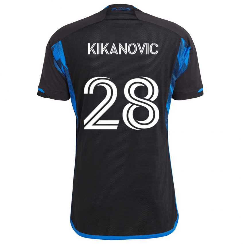 Gyermek Benjamin Kikanovic #28 Kék Fekete Hazai Jersey 2024/25 Mez Póló Ing