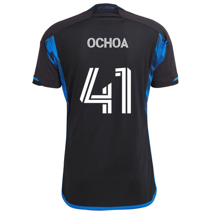 Gyermek Emmanuel Ochoa #41 Kék Fekete Hazai Jersey 2024/25 Mez Póló Ing