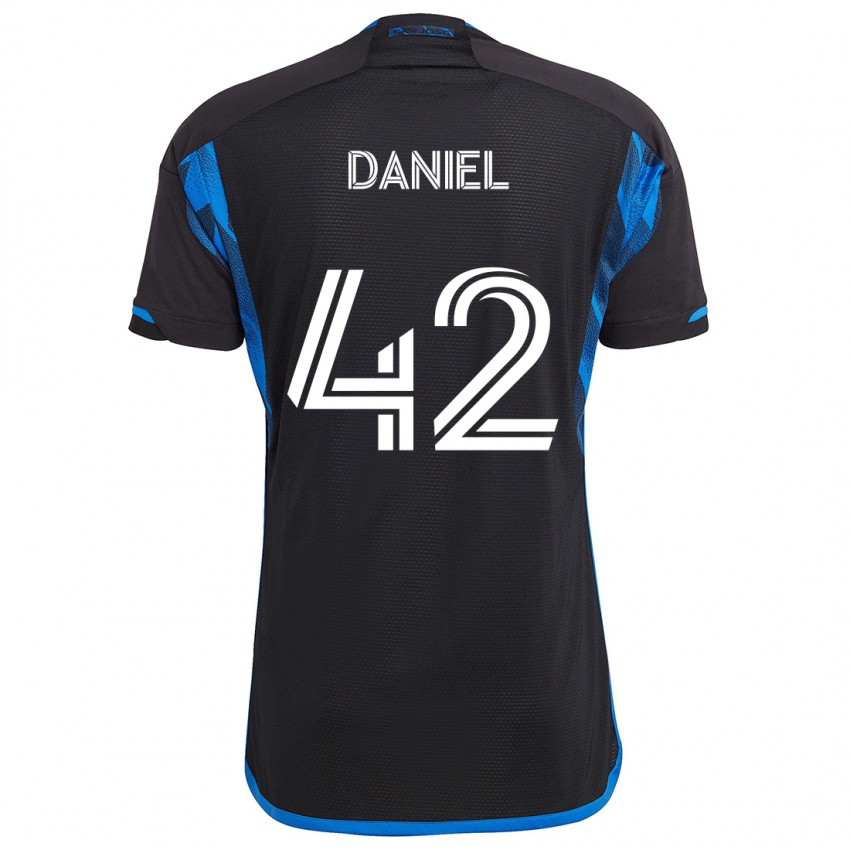 Gyermek Daniel #42 Kék Fekete Hazai Jersey 2024/25 Mez Póló Ing