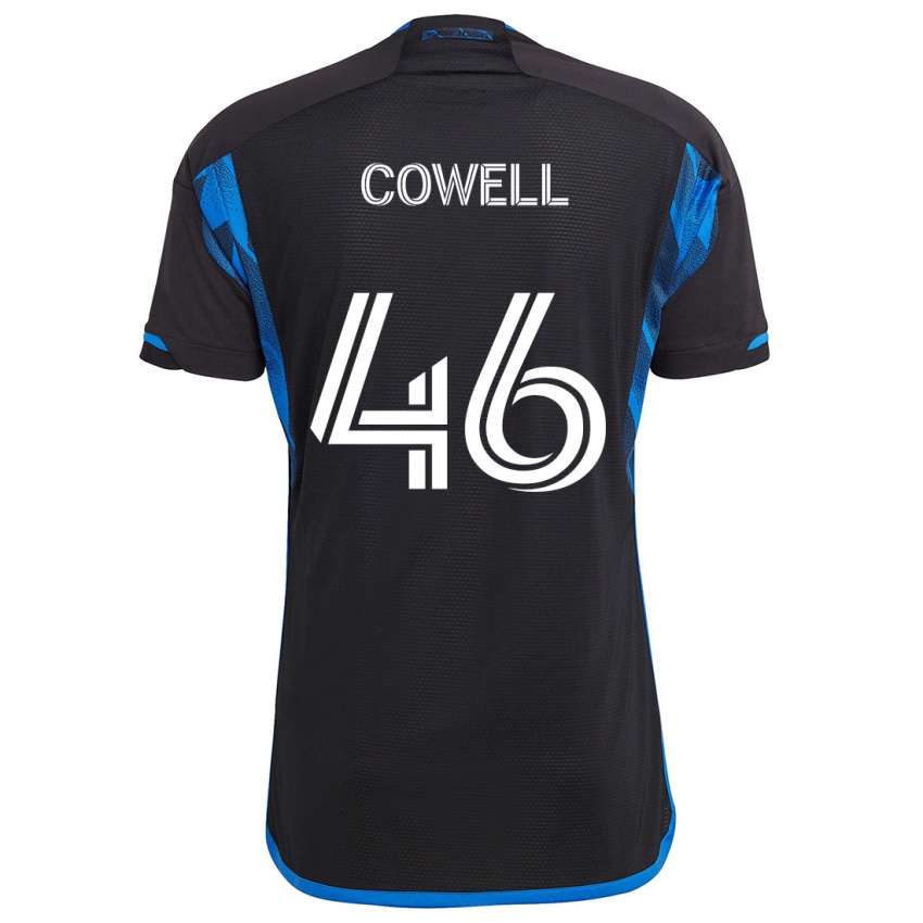 Gyermek Chance Cowell #46 Kék Fekete Hazai Jersey 2024/25 Mez Póló Ing