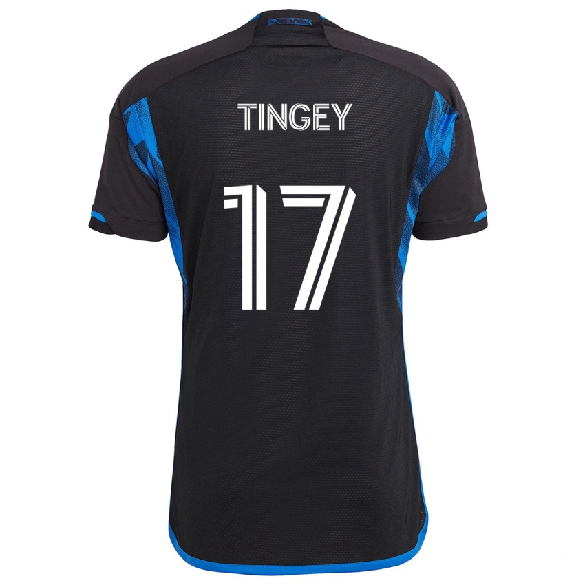 Gyermek Keegan Tingey #17 Kék Fekete Hazai Jersey 2024/25 Mez Póló Ing