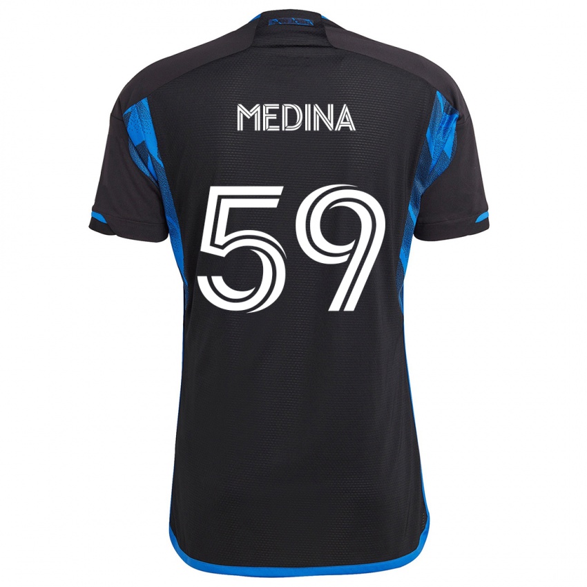 Gyermek Cruz Medina #59 Kék Fekete Hazai Jersey 2024/25 Mez Póló Ing