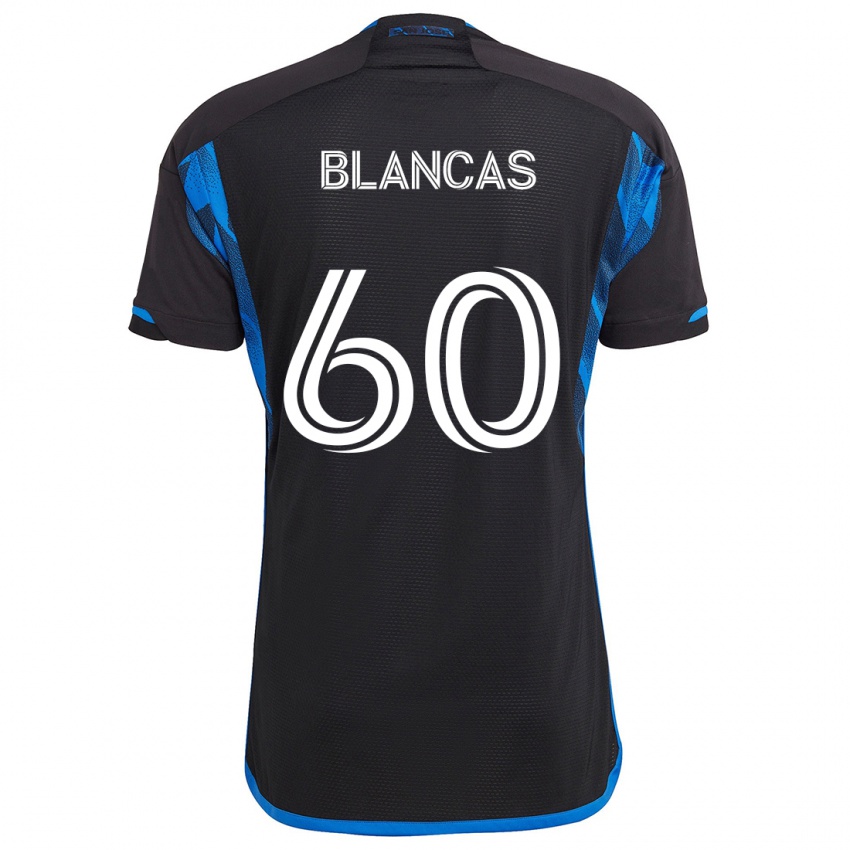 Gyermek Eduardo Blancas #60 Kék Fekete Hazai Jersey 2024/25 Mez Póló Ing