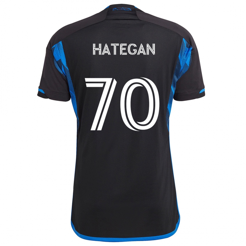 Gyermek Roberto Hategan #70 Kék Fekete Hazai Jersey 2024/25 Mez Póló Ing