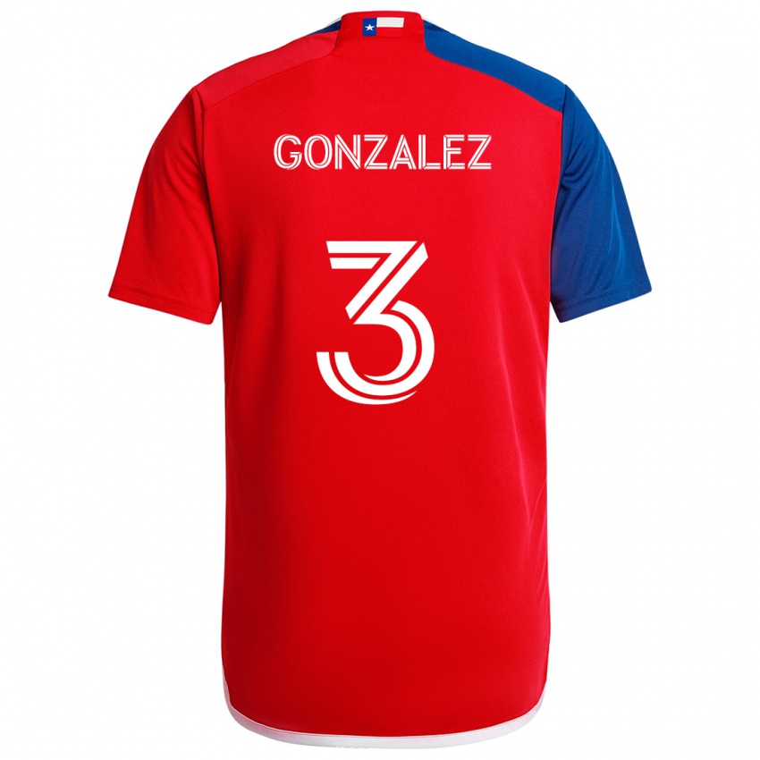 Gyermek Omar González #3 Kék Piros Hazai Jersey 2024/25 Mez Póló Ing