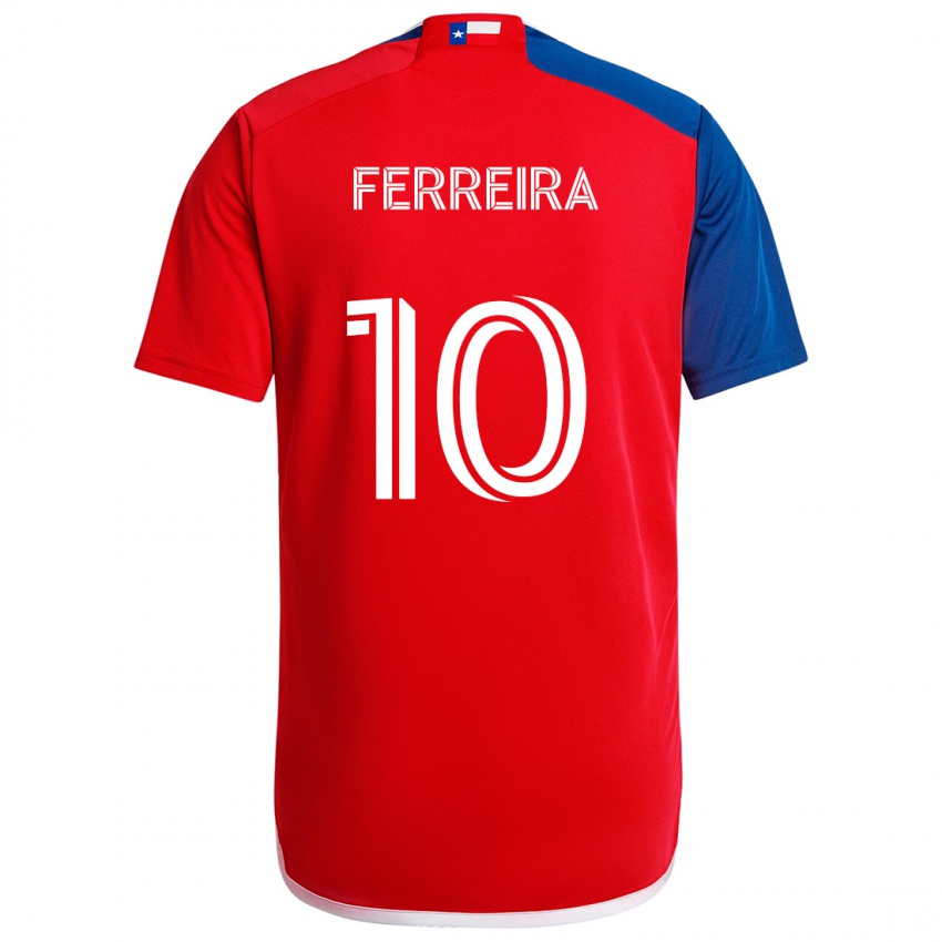 Gyermek Jesús Ferreira #10 Kék Piros Hazai Jersey 2024/25 Mez Póló Ing