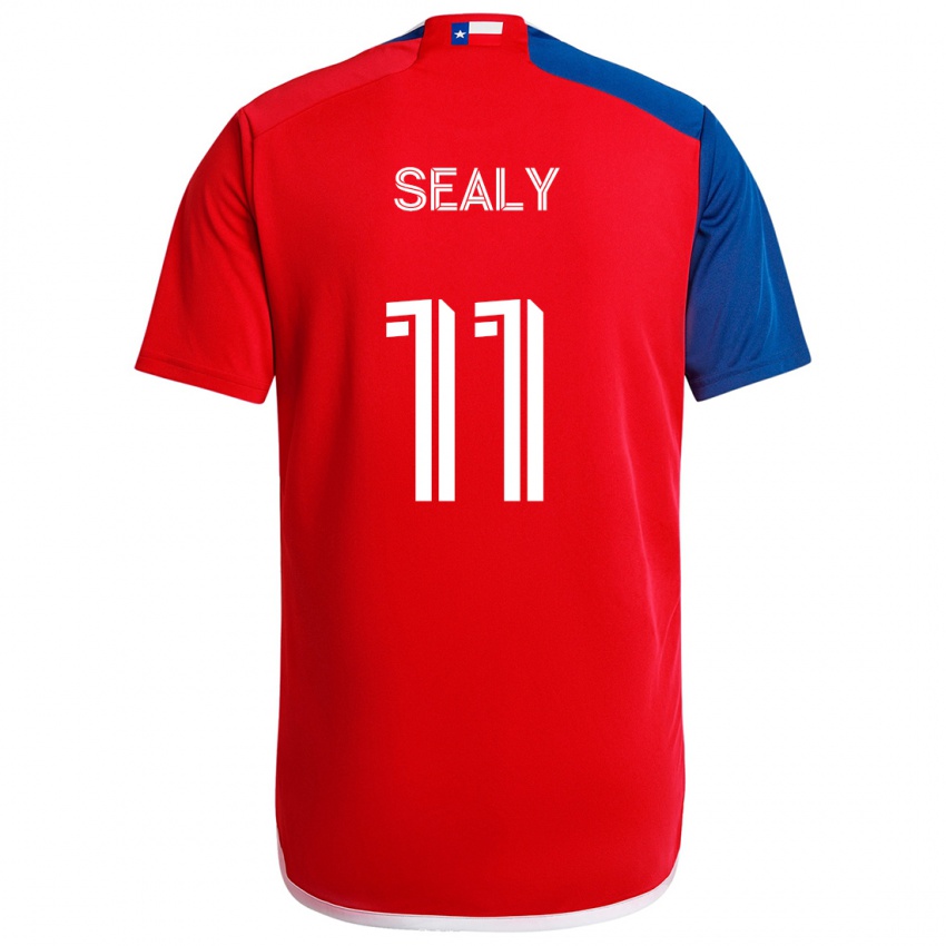 Gyermek Dante Sealy #11 Kék Piros Hazai Jersey 2024/25 Mez Póló Ing