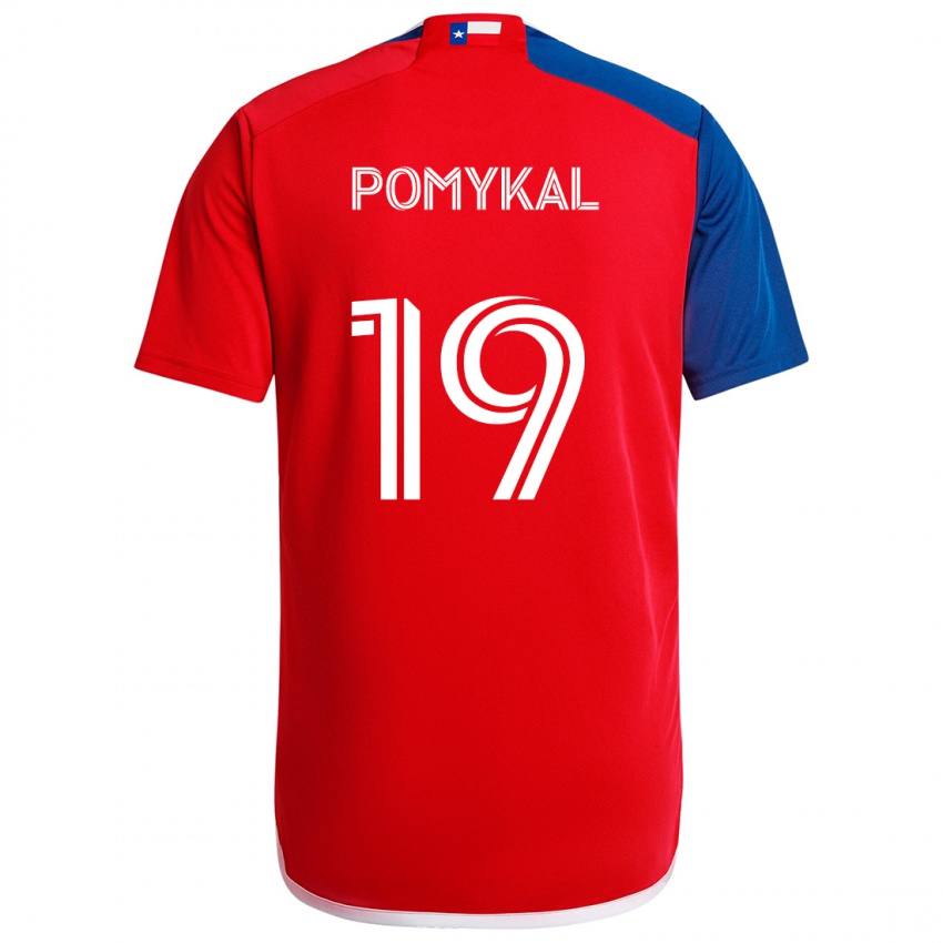 Gyermek Paxton Pomykal #19 Kék Piros Hazai Jersey 2024/25 Mez Póló Ing