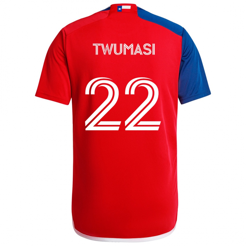 Gyermek Ema Twumasi #22 Kék Piros Hazai Jersey 2024/25 Mez Póló Ing