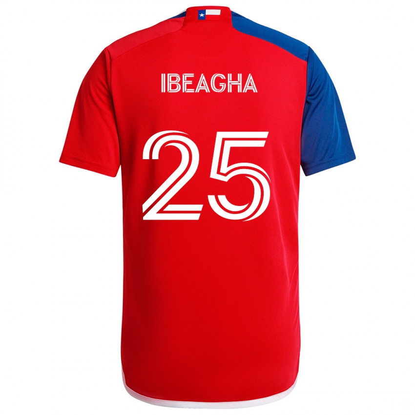 Gyermek Sebastien Ibeagha #25 Kék Piros Hazai Jersey 2024/25 Mez Póló Ing