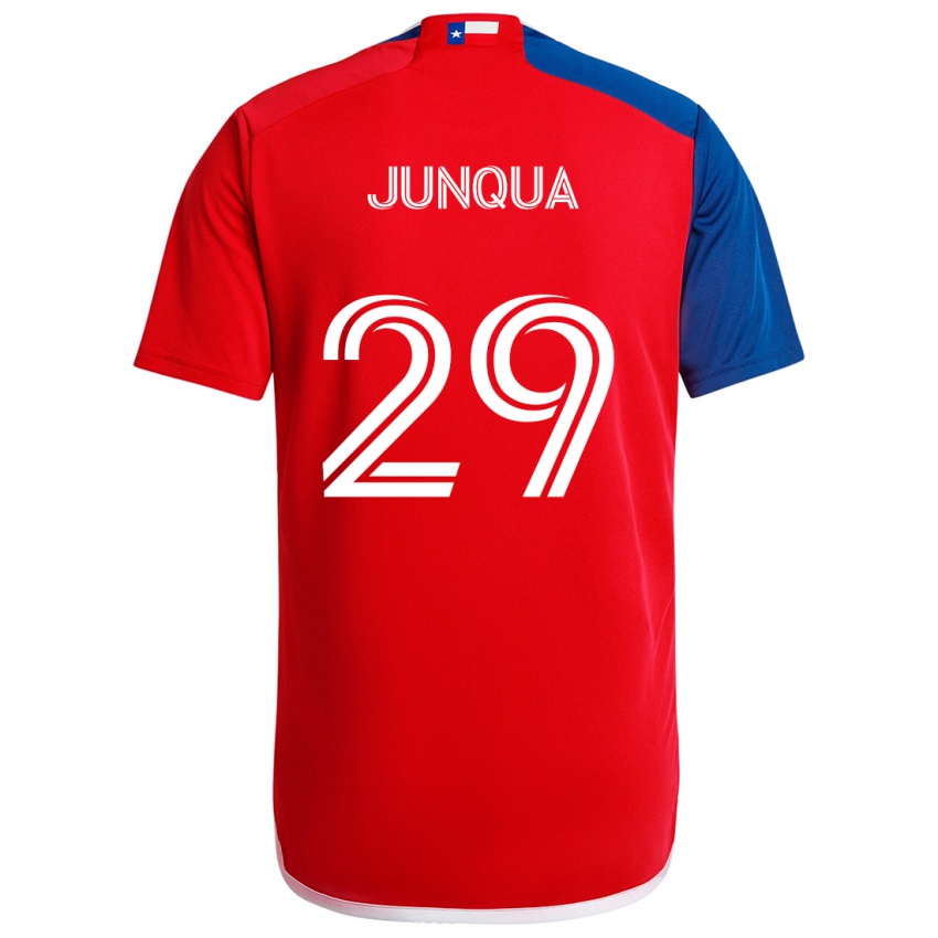 Gyermek Sam Junqua #29 Kék Piros Hazai Jersey 2024/25 Mez Póló Ing