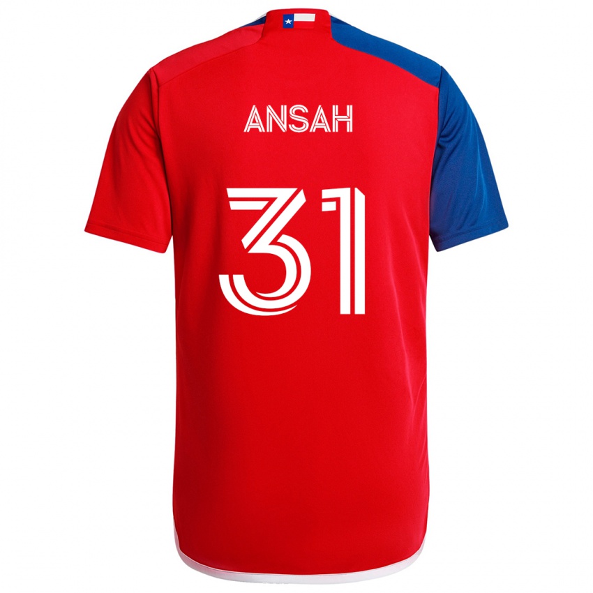 Gyermek Eugene Ansah #31 Kék Piros Hazai Jersey 2024/25 Mez Póló Ing