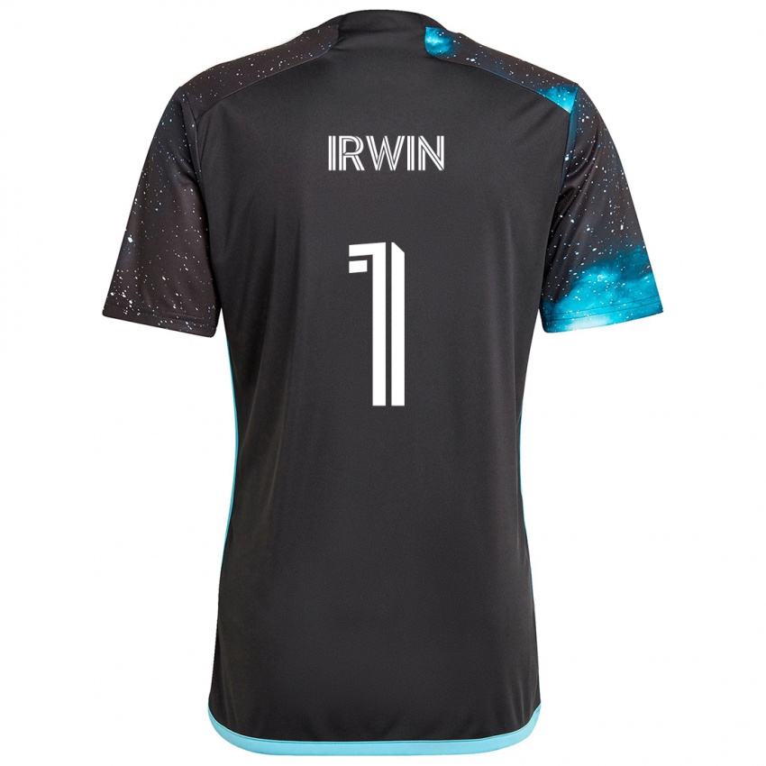 Gyermek Clint Irwin #1 Fekete Kék Hazai Jersey 2024/25 Mez Póló Ing