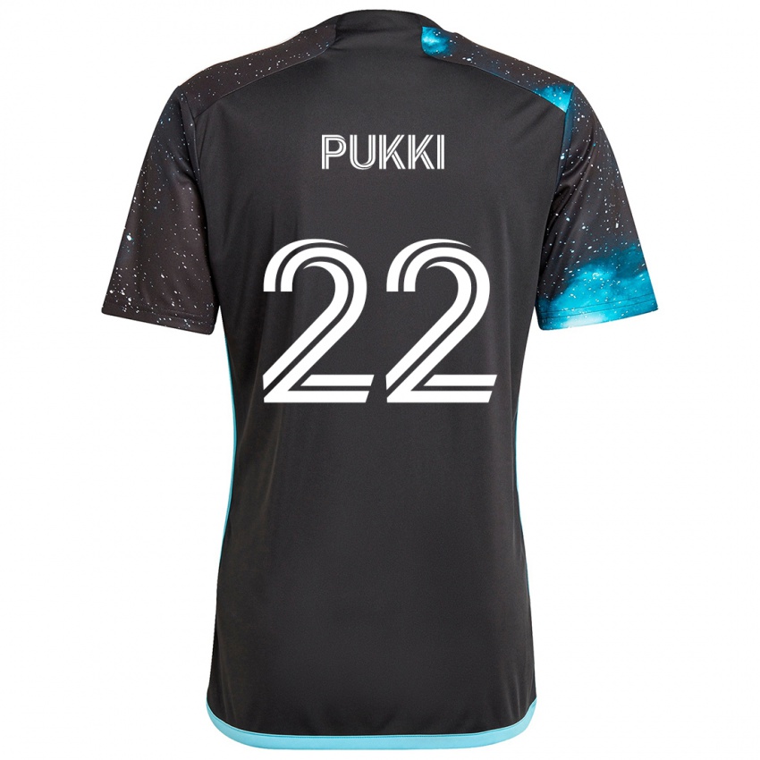 Gyermek Teemu Pukki #22 Fekete Kék Hazai Jersey 2024/25 Mez Póló Ing