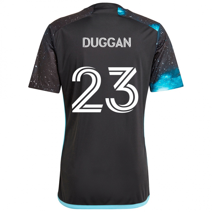 Gyermek Morris Duggan #23 Fekete Kék Hazai Jersey 2024/25 Mez Póló Ing