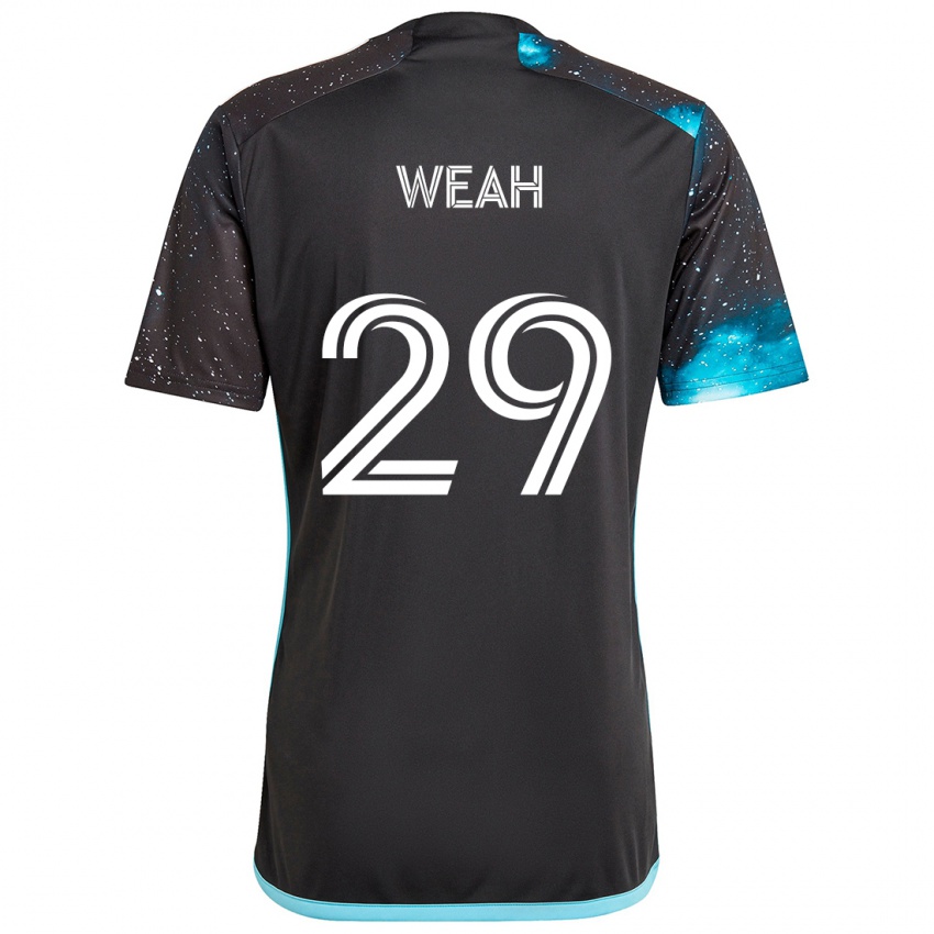 Gyermek Patrick Weah #29 Fekete Kék Hazai Jersey 2024/25 Mez Póló Ing