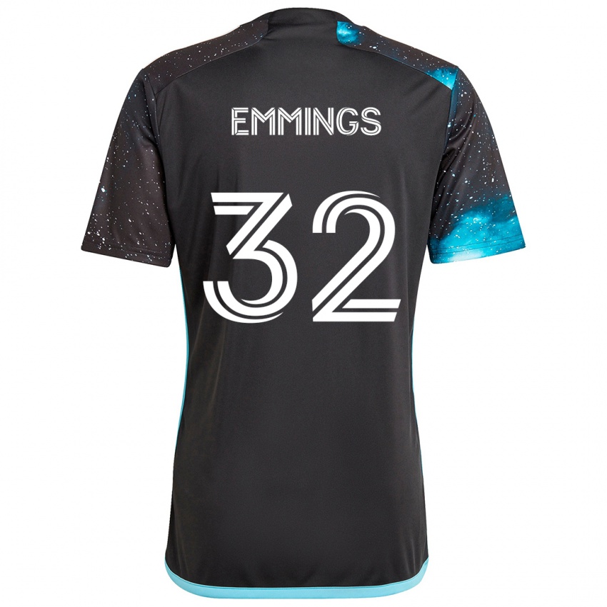 Gyermek Fred Emmings #32 Fekete Kék Hazai Jersey 2024/25 Mez Póló Ing