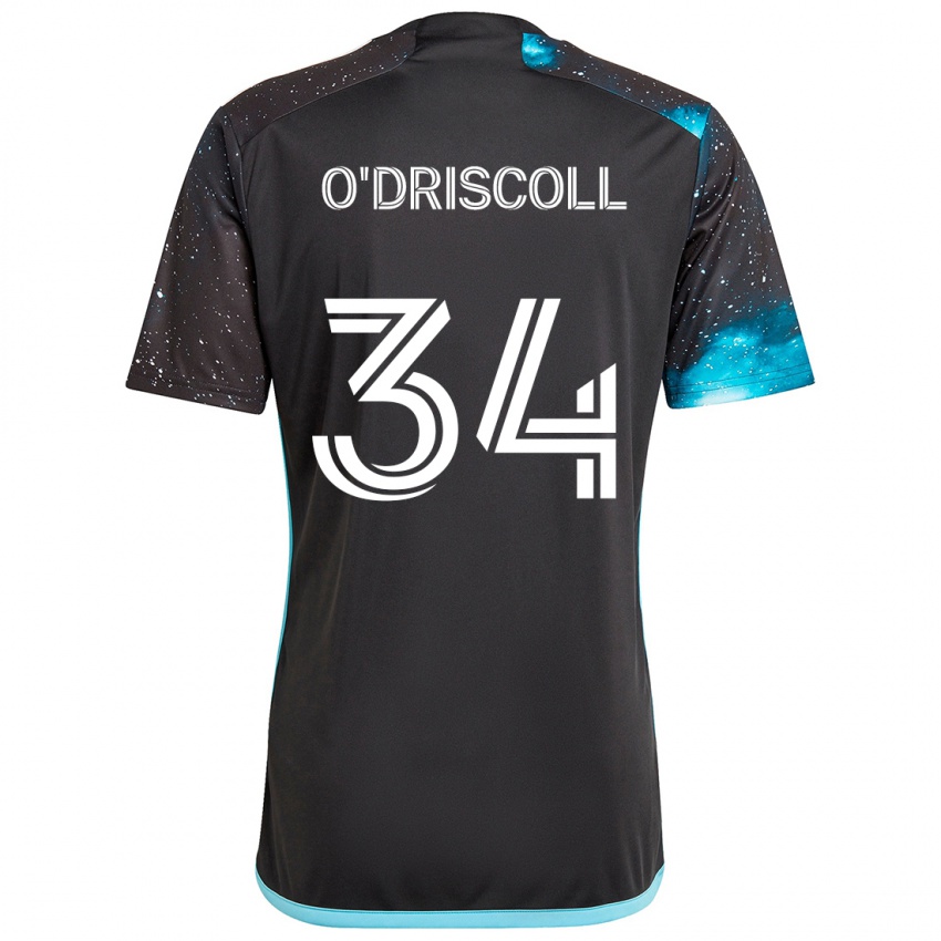 Gyermek Rory O'driscoll #34 Fekete Kék Hazai Jersey 2024/25 Mez Póló Ing