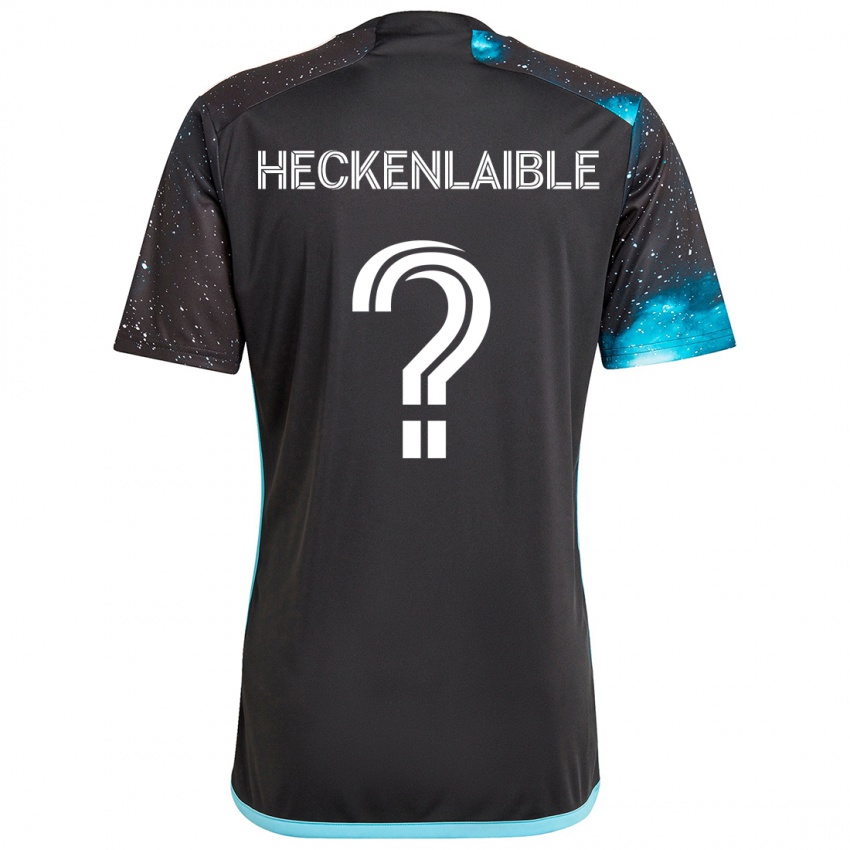 Gyermek Andrew Heckenlaible #0 Fekete Kék Hazai Jersey 2024/25 Mez Póló Ing