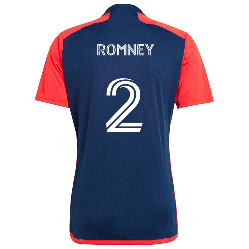 Gyermek Dave Romney #2 Kék Piros Hazai Jersey 2024/25 Mez Póló Ing