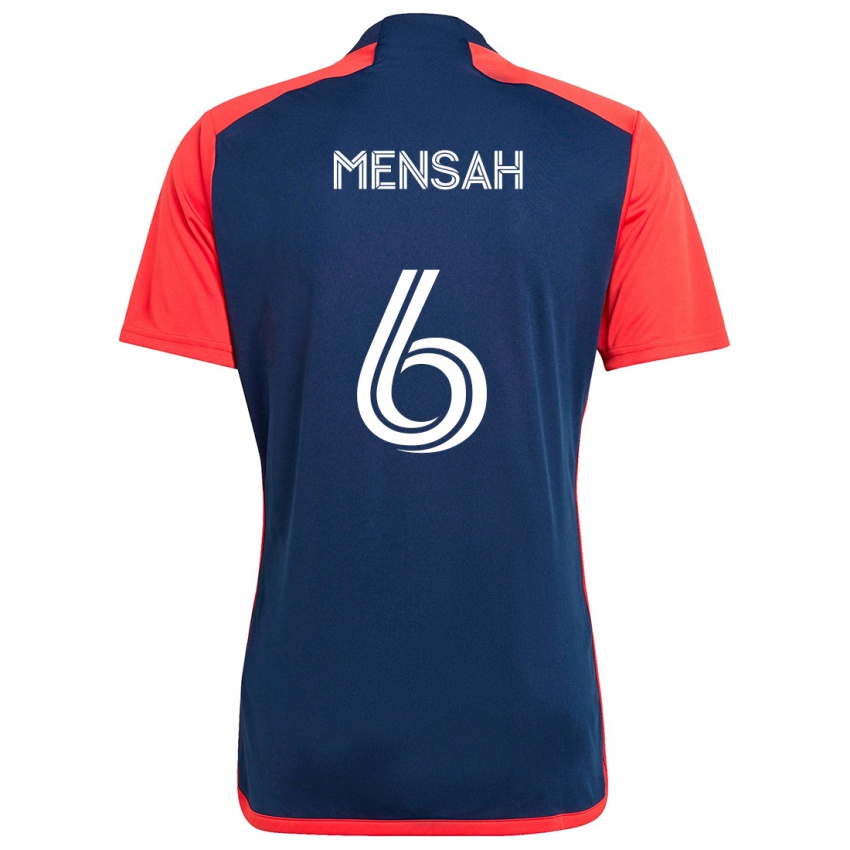 Gyermek Jonathan Mensah #6 Kék Piros Hazai Jersey 2024/25 Mez Póló Ing