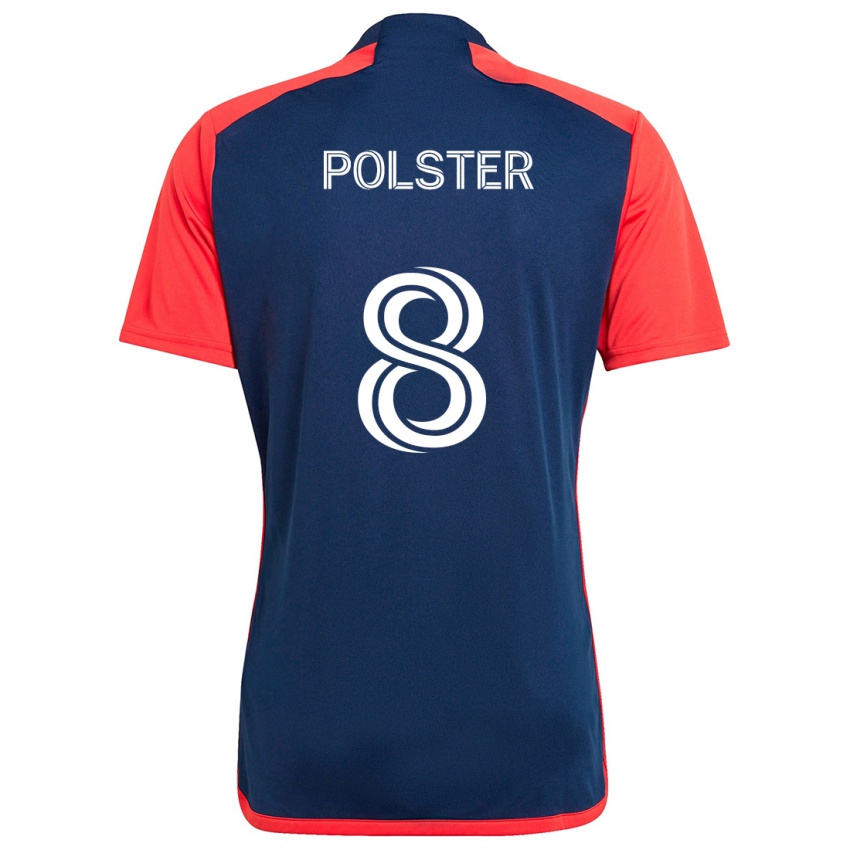 Gyermek Matt Polster #8 Kék Piros Hazai Jersey 2024/25 Mez Póló Ing