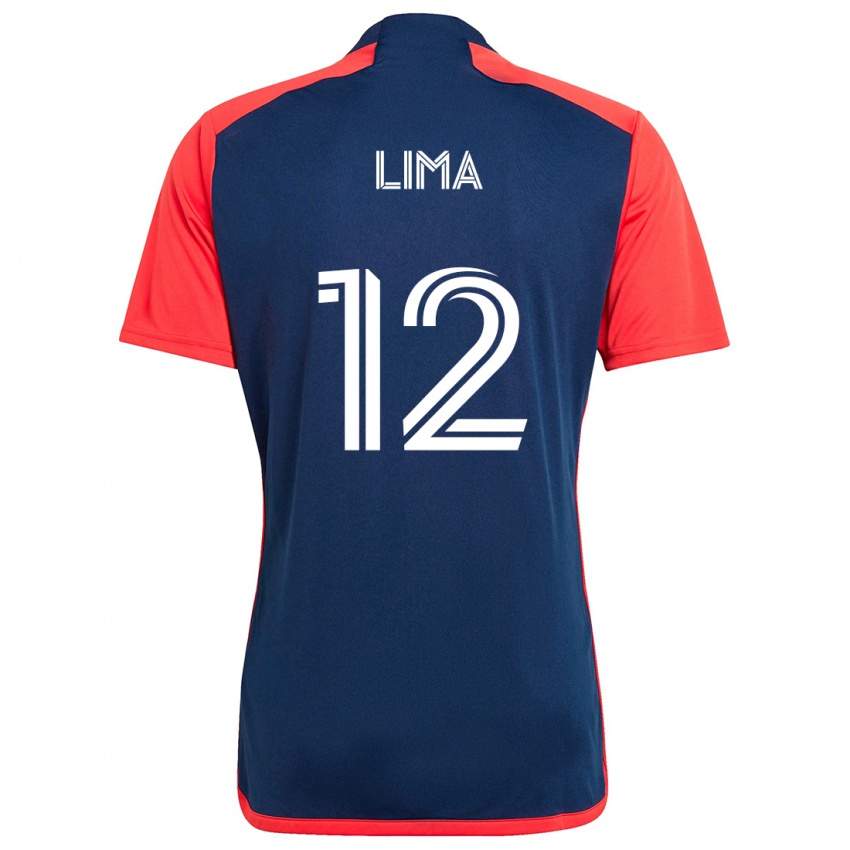 Gyermek Nick Lima #12 Kék Piros Hazai Jersey 2024/25 Mez Póló Ing