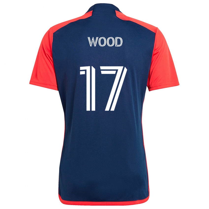 Gyermek Bobby Wood #17 Kék Piros Hazai Jersey 2024/25 Mez Póló Ing