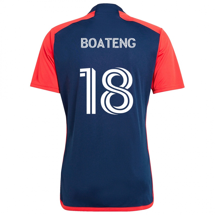 Gyermek Emmanuel Boateng #18 Kék Piros Hazai Jersey 2024/25 Mez Póló Ing