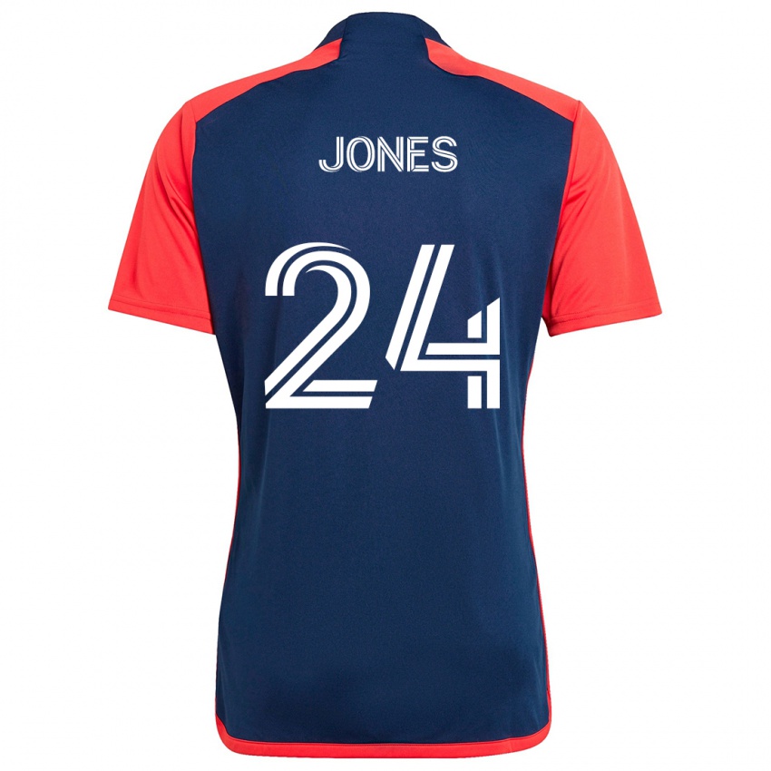 Gyermek Dejuan Jones #24 Kék Piros Hazai Jersey 2024/25 Mez Póló Ing