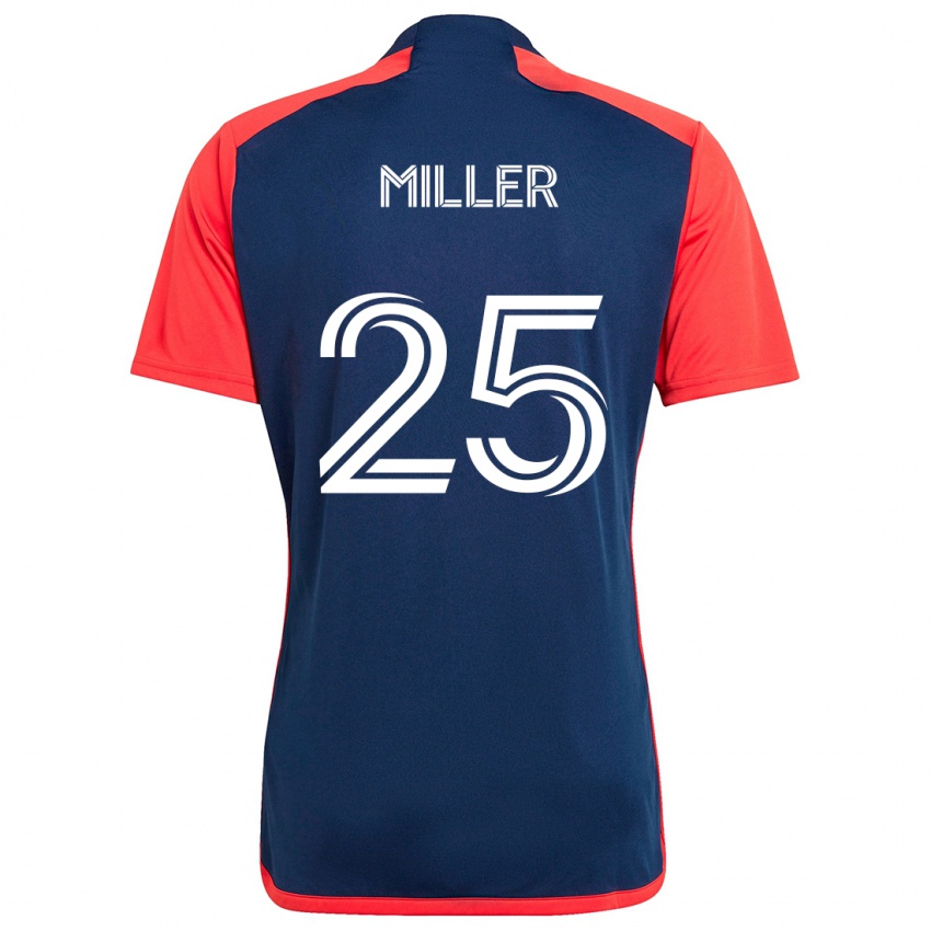 Gyermek Peyton Miller #25 Kék Piros Hazai Jersey 2024/25 Mez Póló Ing