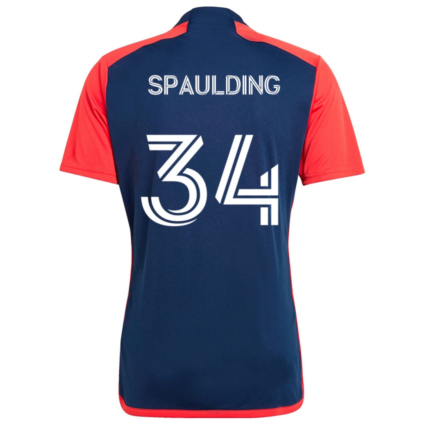 Gyermek Ryan Spaulding #34 Kék Piros Hazai Jersey 2024/25 Mez Póló Ing