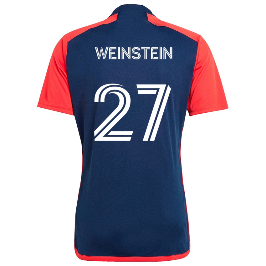 Gyermek Max Weinstein #27 Kék Piros Hazai Jersey 2024/25 Mez Póló Ing