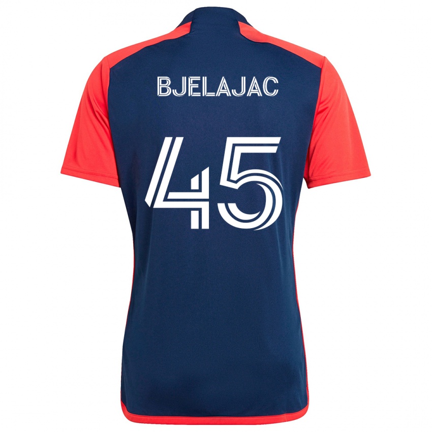 Gyermek Andrej Bjelajac #45 Kék Piros Hazai Jersey 2024/25 Mez Póló Ing