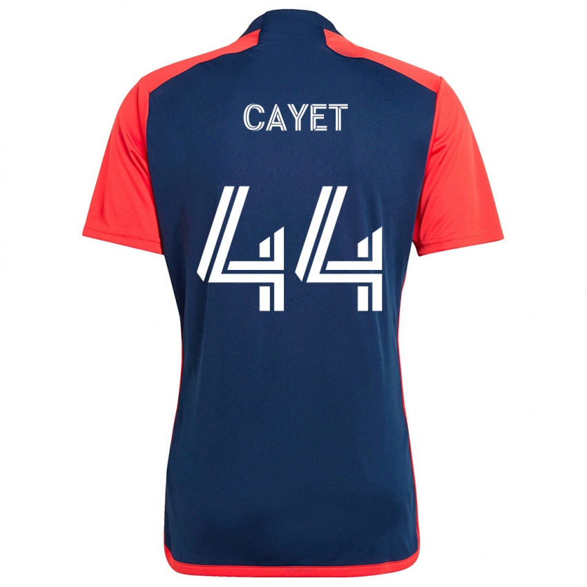 Gyermek Pierre Cayet #44 Kék Piros Hazai Jersey 2024/25 Mez Póló Ing