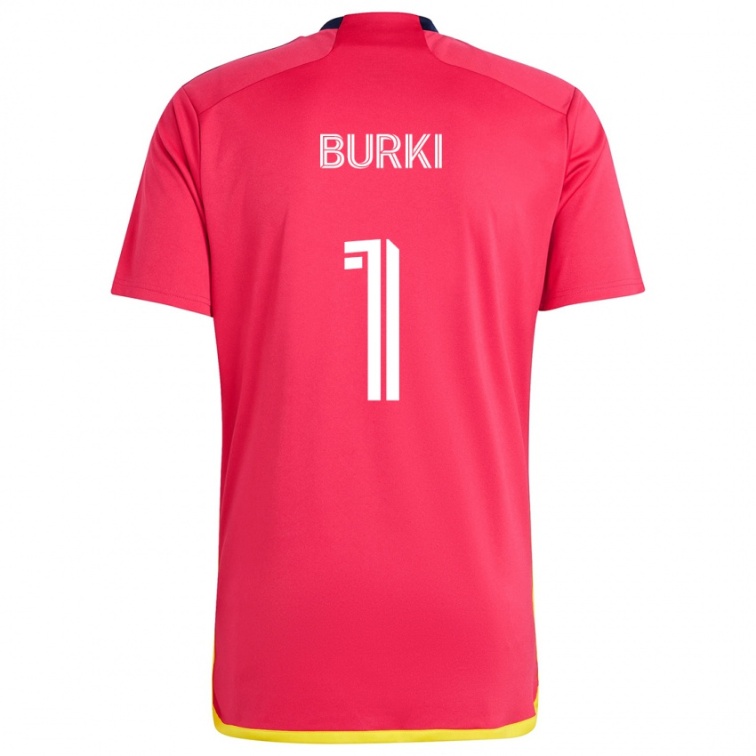 Gyermek Roman Bürki #1 Piros Kék Hazai Jersey 2024/25 Mez Póló Ing