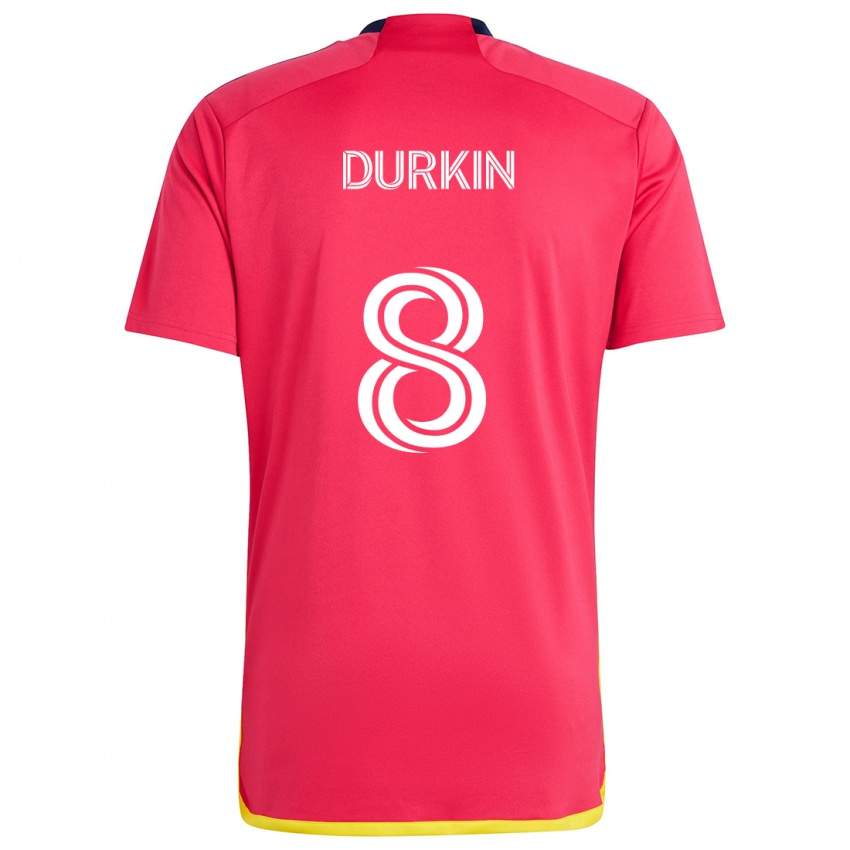 Gyermek Chris Durkin #8 Piros Kék Hazai Jersey 2024/25 Mez Póló Ing