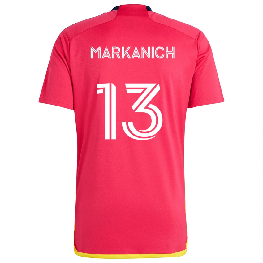 Gyermek Anthony Markanich #13 Piros Kék Hazai Jersey 2024/25 Mez Póló Ing