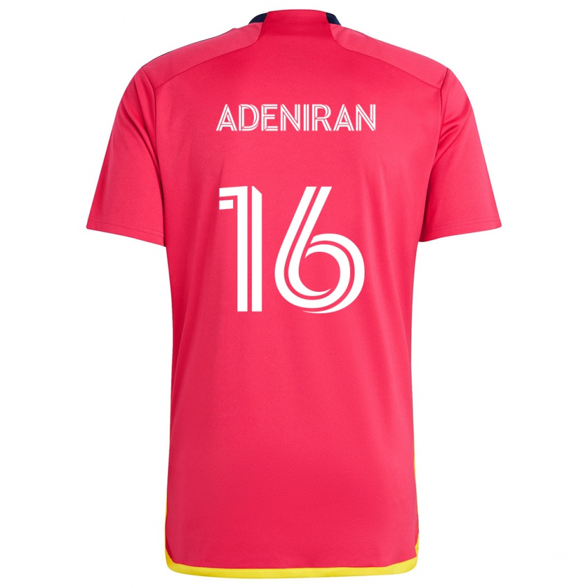 Gyermek Samuel Adeniran #16 Piros Kék Hazai Jersey 2024/25 Mez Póló Ing