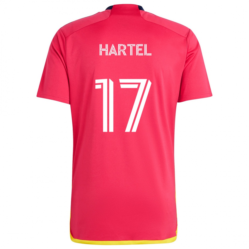 Gyermek Marcel Hartel #17 Piros Kék Hazai Jersey 2024/25 Mez Póló Ing