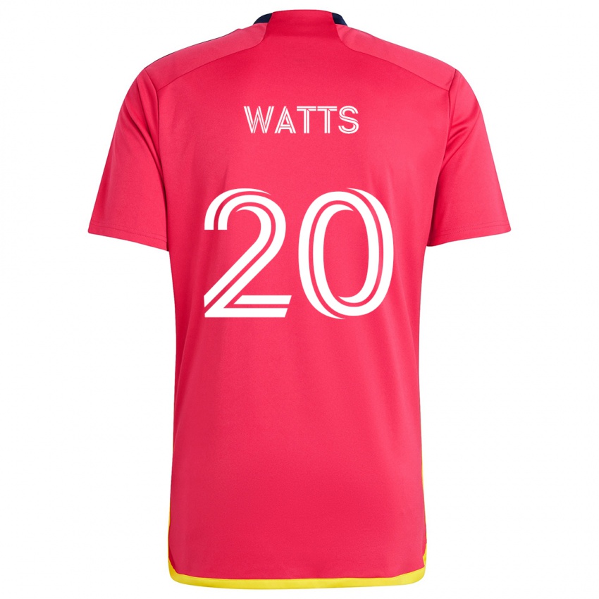 Gyermek Akil Watts #20 Piros Kék Hazai Jersey 2024/25 Mez Póló Ing