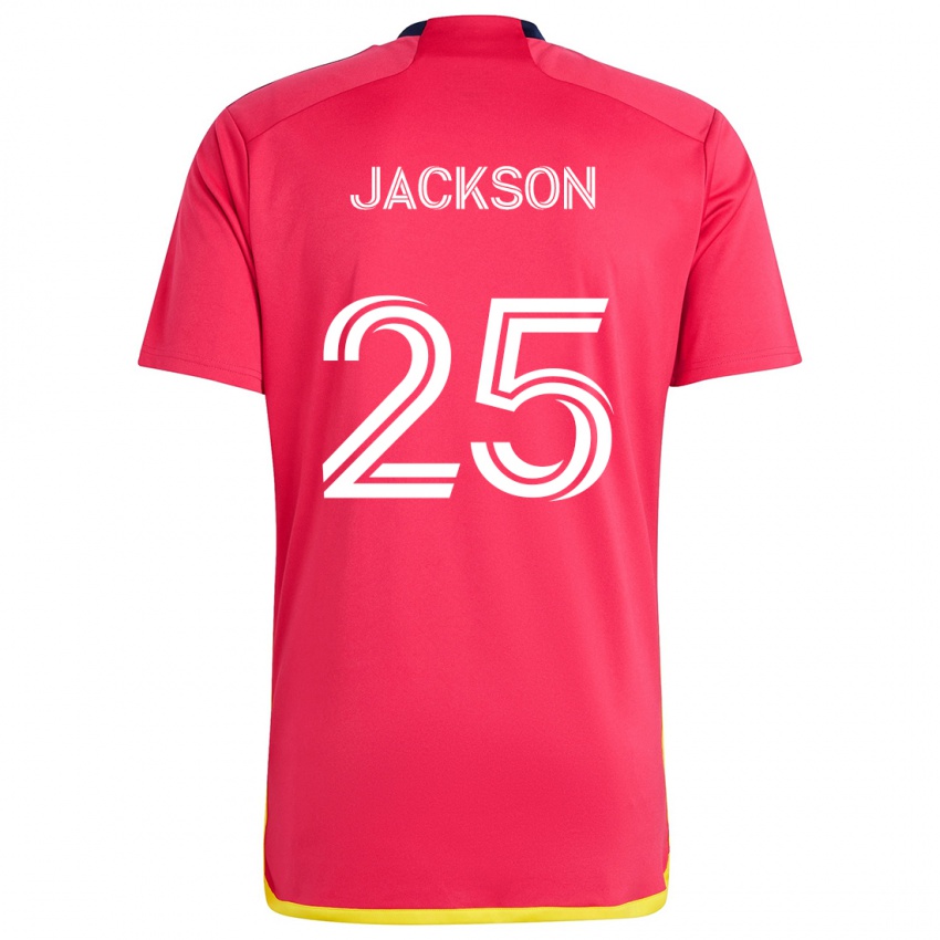 Gyermek Aziel Jackson #25 Piros Kék Hazai Jersey 2024/25 Mez Póló Ing