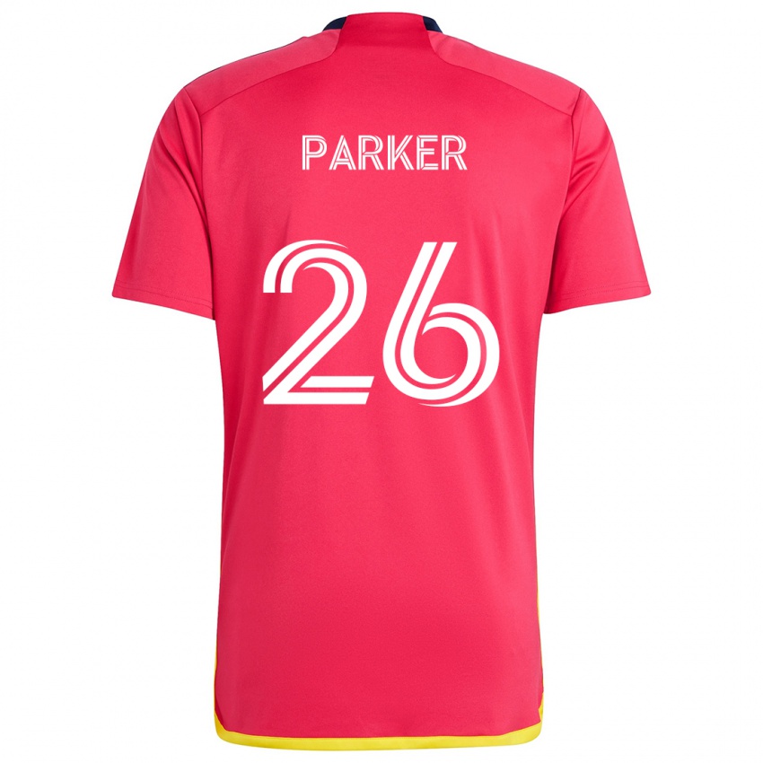 Gyermek Tim Parker #26 Piros Kék Hazai Jersey 2024/25 Mez Póló Ing