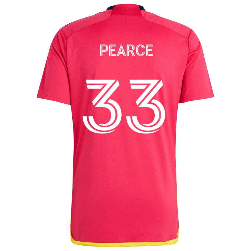 Gyermek Tyson Pearce #33 Piros Kék Hazai Jersey 2024/25 Mez Póló Ing