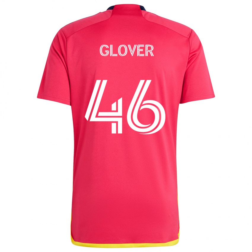 Gyermek Caden Glover #46 Piros Kék Hazai Jersey 2024/25 Mez Póló Ing